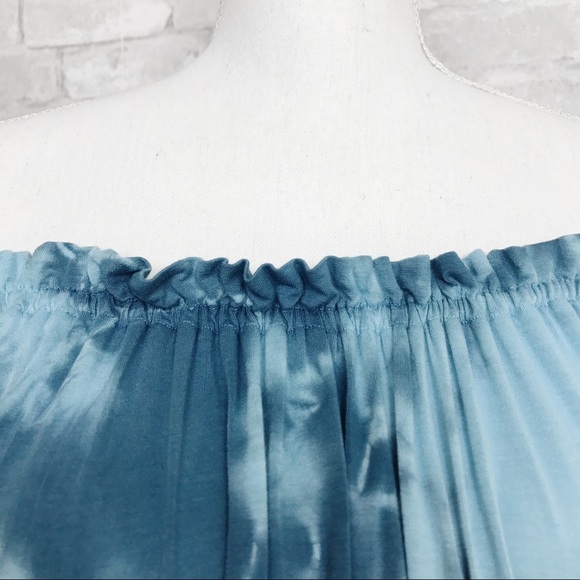 Urban X | Y2K Blue Tie Dye Quarter Sleeve Top Small - Picture 5 of 8